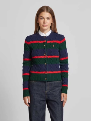 Sweter z dzianiny z wyhaftowanym logo model ‘CARDI’ Polo Ralph Lauren