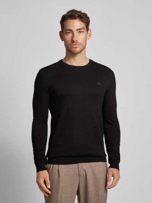 Sweter z dzianiny z wyhaftowanym logo model ‘CORE’ Scotch & Soda Czarny