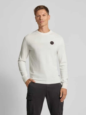 Sweter z dzianiny z wyhaftowanym logo model ‘DERRI’ Napapijri