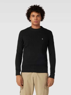 Sweter z dzianiny z wyhaftowanym logo model ‘EMBRO’ Calvin Klein Jeans