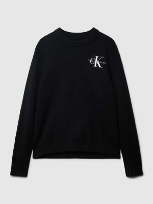 Sweter z dzianiny z wyhaftowanym logo model ‘ESSENTIAL’ Calvin Klein Jeans