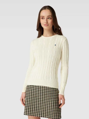 Sweter z dzianiny z wyhaftowanym logo model ‘JULIANNA’ Polo Ralph Lauren