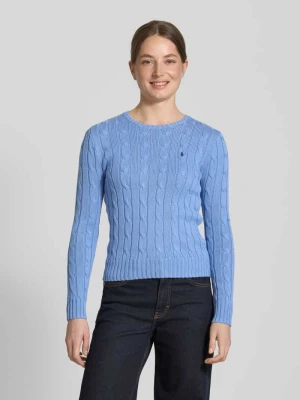 Sweter z dzianiny z wyhaftowanym logo model ‘JULIANNA’ Polo Ralph Lauren