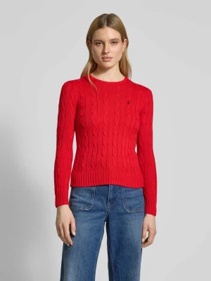 Sweter z dzianiny z wyhaftowanym logo model ‘JULIANNA’ Polo Ralph Lauren