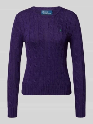 Sweter z dzianiny z wyhaftowanym logo model ‘JULIANNA’ Polo Ralph Lauren