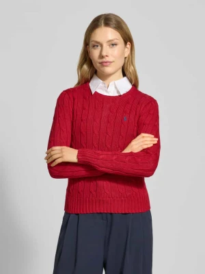 Sweter z dzianiny z wyhaftowanym logo model ‘JULIANNA’ Polo Ralph Lauren