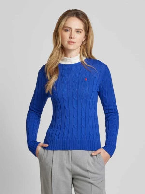 Sweter z dzianiny z wyhaftowanym logo model ‘KIMBERLY’ Polo Ralph Lauren