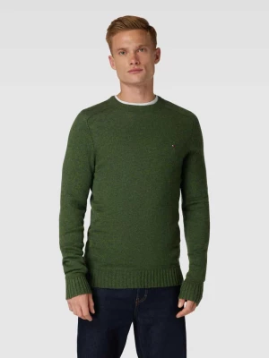 Sweter z dzianiny z wyhaftowanym logo model ‘MERINO’ Tommy Hilfiger