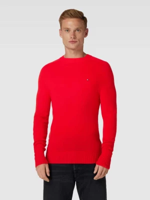 Sweter z dzianiny z wyhaftowanym logo model ‘MERINO’ Tommy Hilfiger