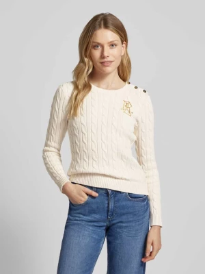 Sweter z dzianiny z wyhaftowanym logo model ‘MONTIVA’ Lauren Ralph Lauren