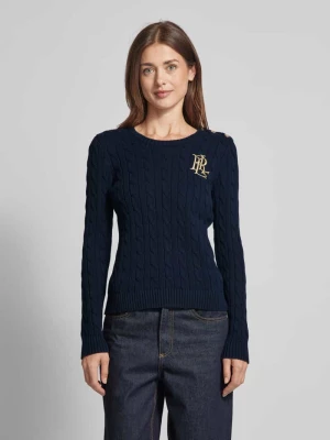 Sweter z dzianiny z wyhaftowanym logo model ‘MONTIVA’ Lauren Ralph Lauren