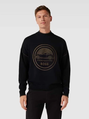 Sweter z dzianiny z wyhaftowanym logo model ‘Ofuturo’ Boss