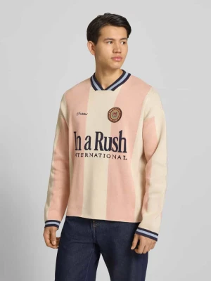 sweter z dzianiny z wyhaftowanym logo model 'Overdrive' PROHIBITED