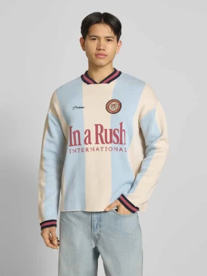 sweter z dzianiny z wyhaftowanym logo model 'Overdrive' PROHIBITED