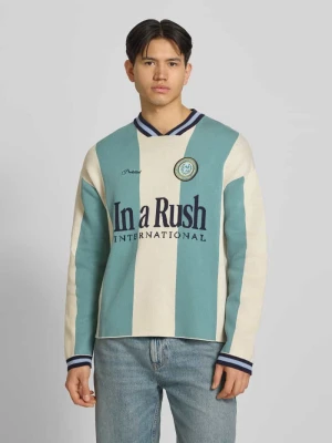 sweter z dzianiny z wyhaftowanym logo model 'Overdrive' PROHIBITED