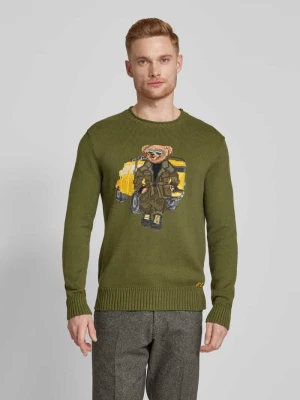 Sweter z dzianiny z wyhaftowanym logo Polo Ralph Lauren