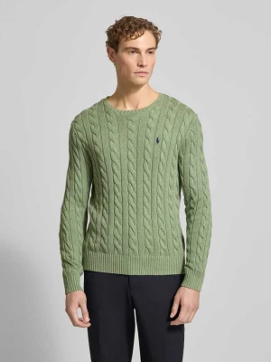 Sweter z dzianiny z wyhaftowanym logo Polo Ralph Lauren