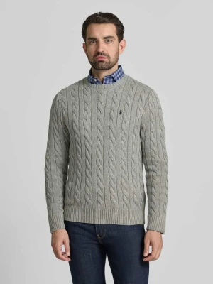 Sweter z dzianiny z wyhaftowanym logo Polo Ralph Lauren