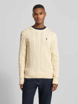 Sweter z dzianiny z wyhaftowanym logo Polo Ralph Lauren