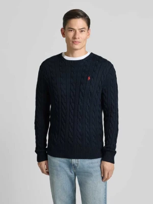 Sweter z dzianiny z wyhaftowanym logo Polo Ralph Lauren