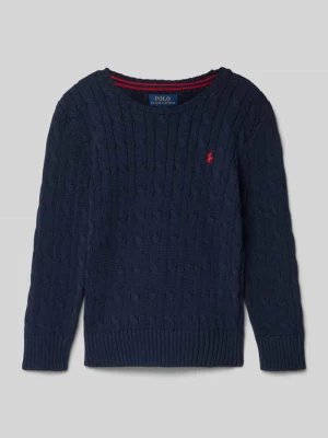 Sweter z dzianiny z wyhaftowanym logo Polo Ralph Lauren Kids