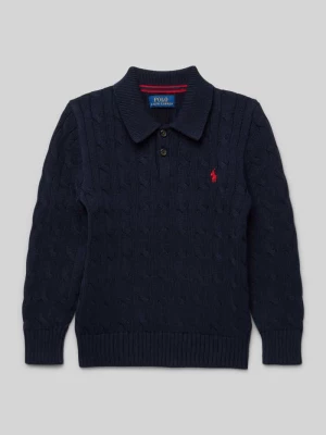 Sweter z dzianiny z wyhaftowanym logo Polo Ralph Lauren Kids