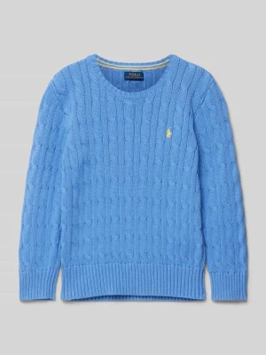 Sweter z dzianiny z wyhaftowanym logo Polo Ralph Lauren Kids