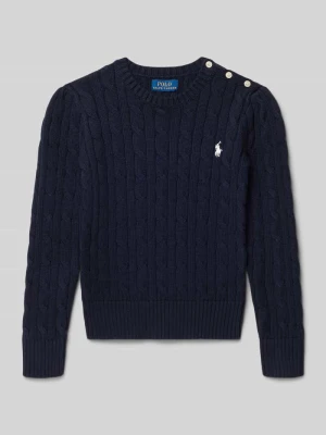 Sweter z dzianiny z wyhaftowanym logo Polo Ralph Lauren Kids