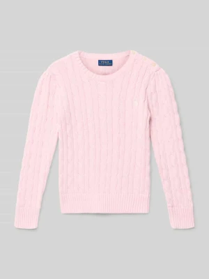 Sweter z dzianiny z wyhaftowanym logo Polo Ralph Lauren Kids