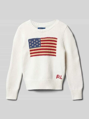 Sweter z dzianiny z wyhaftowanym logo RALPH LAUREN TEENS