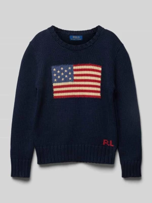 Sweter z dzianiny z wyhaftowanym logo RALPH LAUREN TEENS