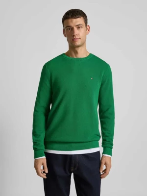 Sweter z dzianiny z wyhaftowanym logo Tommy Hilfiger