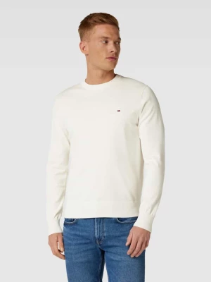 Sweter z dzianiny z wyhaftowanym logo Tommy Hilfiger