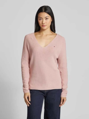 Sweter z dzianiny z wyhaftowanym logo Tommy Hilfiger