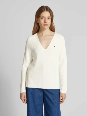 Sweter z dzianiny z wyhaftowanym logo Tommy Hilfiger