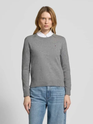 Sweter z dzianiny z wyhaftowanym logo Tommy Hilfiger