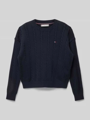 Sweter z dzianiny z wyhaftowanym logo Tommy Hilfiger Teens