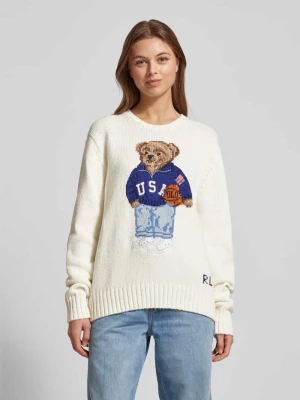 Sweter z dzianiny z wyhaftowanym motywem model ‘BBALL’ Polo Ralph Lauren