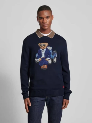 Sweter z dzianiny z wyhaftowanym motywem Polo Ralph Lauren