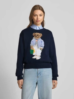 Sweter z dzianiny z wyhaftowanym motywem Polo Ralph Lauren