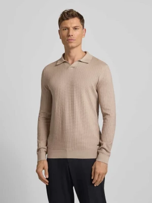 Sweter z dzianiny z wykładanym kołnierzem model ‘Galdino’ JOOP! Collection