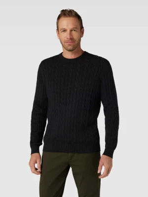 Sweter z dzianiny z wzorem warkocza Christian Berg Men