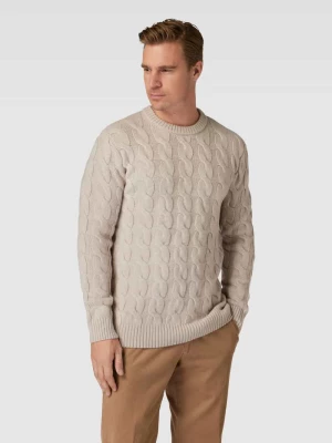 Sweter z dzianiny z wzorem warkocza esprit collection