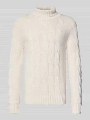 Sweter z dzianiny z wzorem warkocza FTC-Cashmere