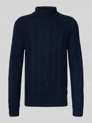 Sweter z dzianiny z wzorem warkocza FTC-Cashmere