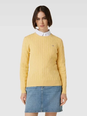 Sweter z dzianiny z wzorem warkocza Gant