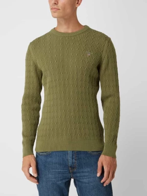 Sweter z dzianiny z wzorem warkocza Gant