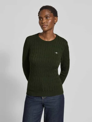 Sweter z dzianiny z wzorem warkocza Gant
