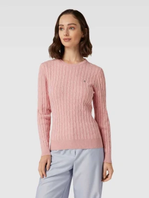 Sweter z dzianiny z wzorem warkocza Gant