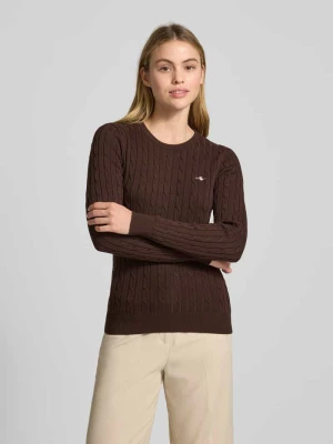 Sweter z dzianiny z wzorem warkocza Gant